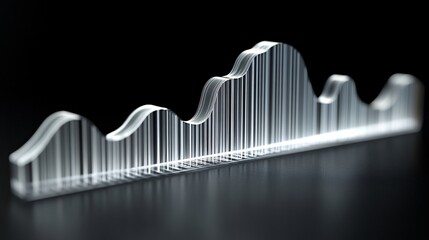 Obraz premium A stunning glass 3D line graph featuring transparent bars. This modern design captures data visualization with elegance and clarity, perfect for presentations.