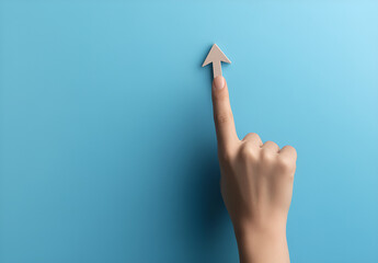 Hand Pointing Upward to a Rising Line Graph