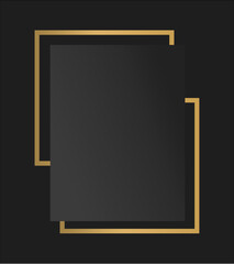 Rich luxury black and gold frame background tag