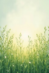 Fototapeta premium Springtime Meadow with Sunbeams