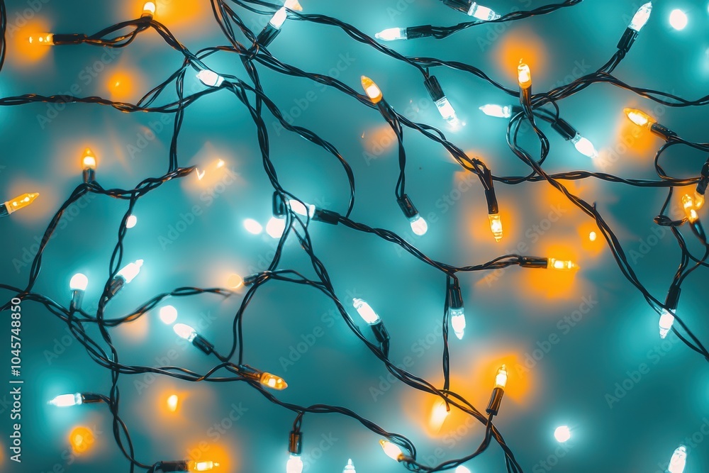 Poster vibrant strings of lights a captivating display of colorful holiday illumination twinkling against a