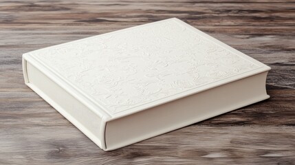 Fototapeta premium Elegant Personalized Album on Rustic Wooden Background