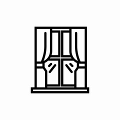 window curtain icon sign vector