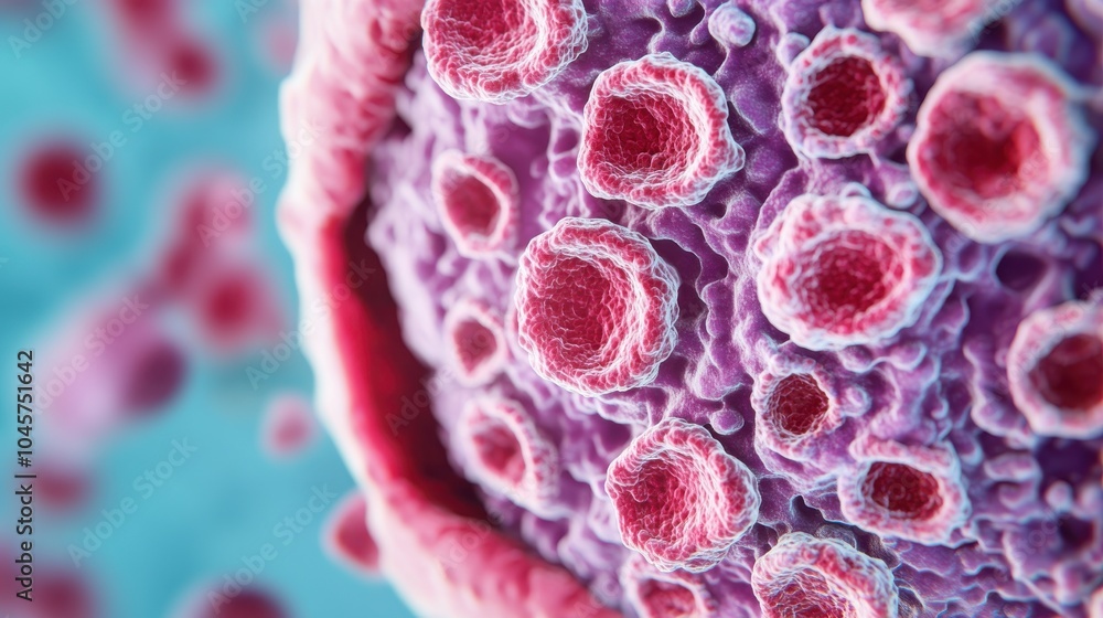 Poster close-up 3d visualization of cellular structures