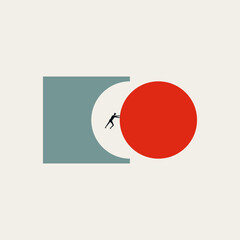 Business company spin-off vector concept. Symbol of strategy, enterprise, new opportunity. Minimal design eps10 illustration.