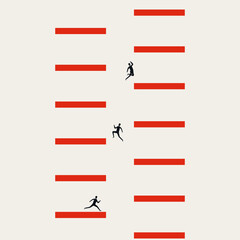 Fototapeta premium Business corporate ladder vector concept. Symbol of success, leadership, growth. Minimal design eps10 illustration.