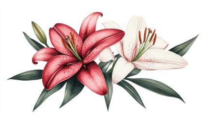 Fototapeta premium Vibrant Close-Up of Lily Petals in Bloom