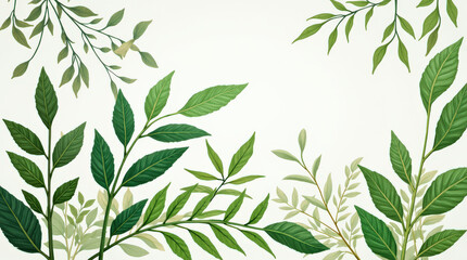 Fototapeta premium Vibrant Greenery Nature Background: Eco-Friendly Plant Wallpaper for Organic Branding, Botanical Themes, and Fresh Natural Aesthetic Design