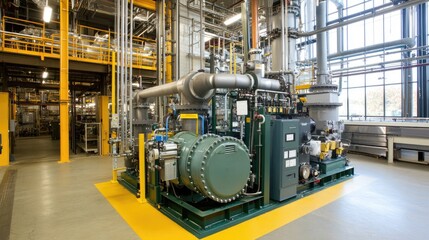 Fototapeta premium A state-of-the-art Battery Energy Storage System (BESS) at an industrial facility, enabling efficient energy management and sustainable power solutions.