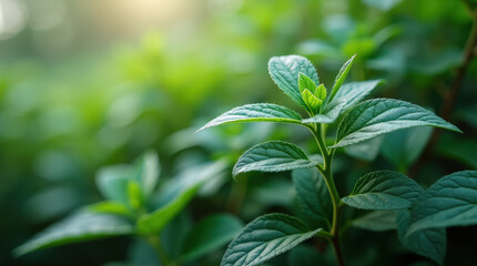 Vibrant Greenery Nature Background: Eco-Friendly Plant Wallpaper for Organic Branding, Botanical Themes, and Fresh Natural Aesthetic Design