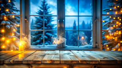 christmas tree on window