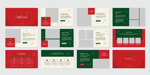 merry christmas presentation powerpoint slide design template set