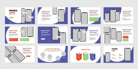 mobile app presentation slide design template. app presentation template