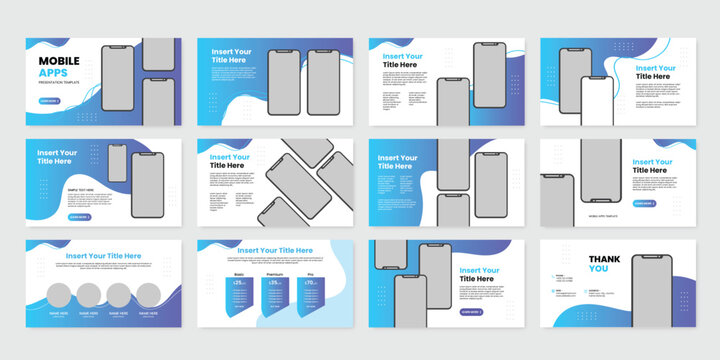 mobile app presentation slide design template. app presentation template