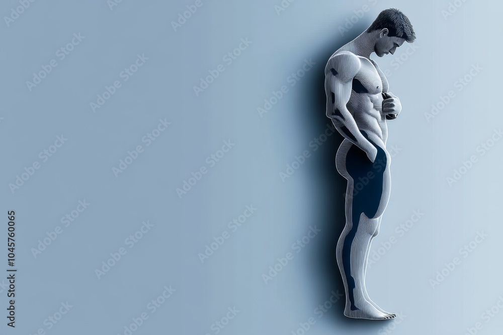 Aufkleber simple line art of a person standing firm against adversity, showing strength and calm self-respect 