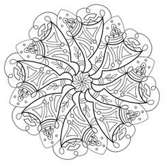 Coloring for adults mandala, zentangle, flower