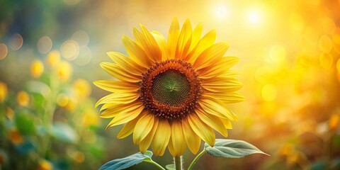 Obraz premium Isolated Sunflower in Tilt-Shift Style for Artistic Floral Decor and Nature Inspired Design