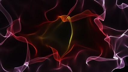 Abstract Swirling Lines in Red and Yellow