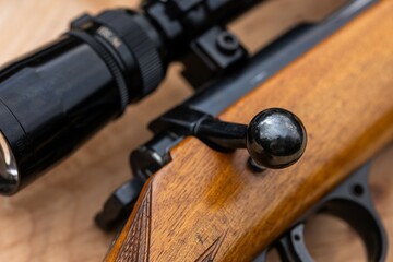 Obraz premium detail close up photo of rifle