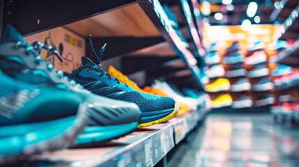 Obraz premium Assortment of Sneakers in a Sports Store