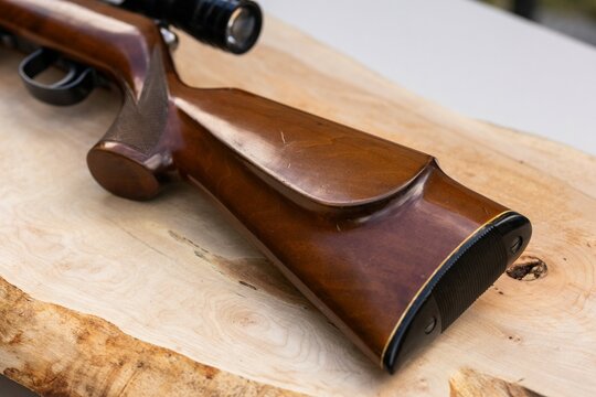 detail close up photo of rifle