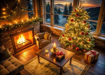 Obraz premium Lonely Christmas Moments: Solitude and Reflection in Holiday Decor and Gifts