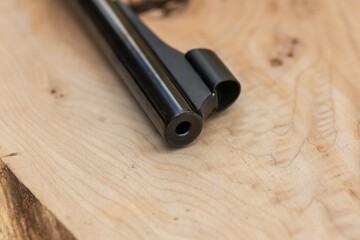 detail close up photo of rifle