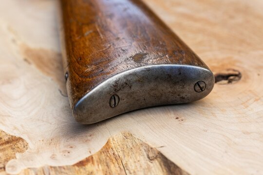 detail close up photo of rifle