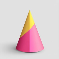 Fototapeta premium Colorful paper cone in pink and yellow
