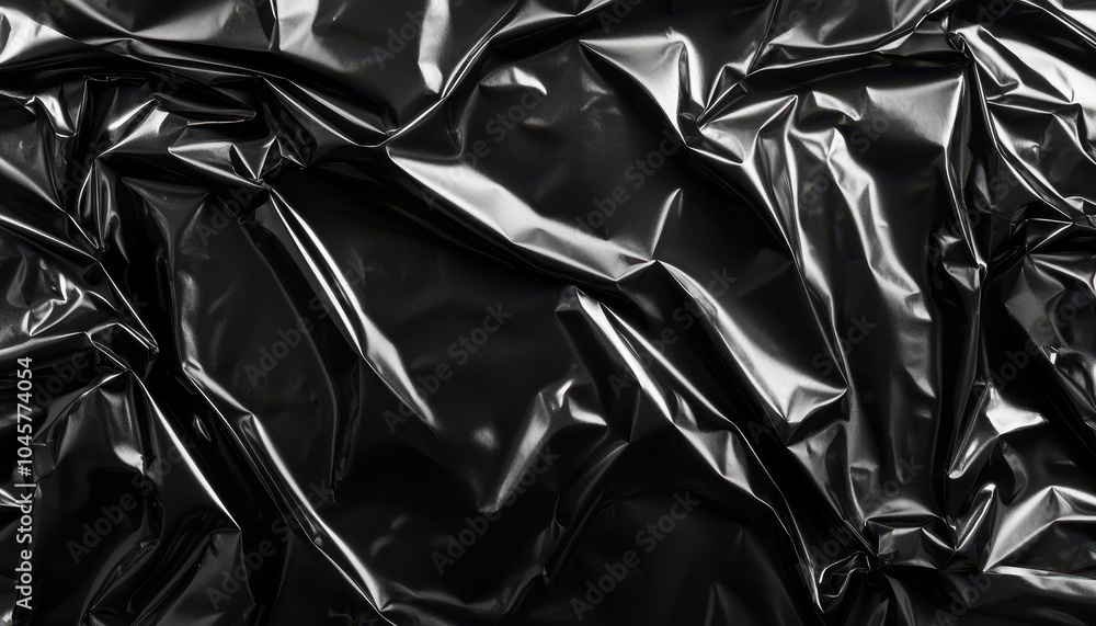 Poster polyethylene wrap texture overlay effect with deep black color and intricate details