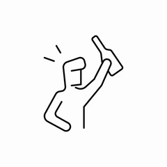 happy man drink bottle icon sign vector