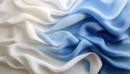 Obraz premium Flowing fabric in white and blue tones creating a sense of calm and chaos
