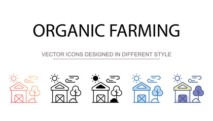 Organic Farming icon design with white background stock illustration