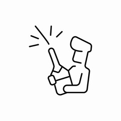 man festival champagne popping icon sign vector