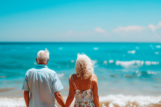 Elderly couple on the seashore