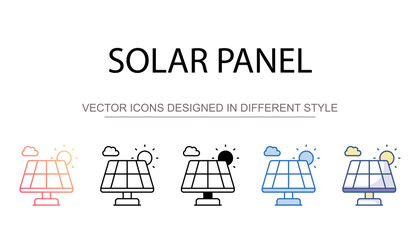 Solar Panel icon design with white background stock illustration