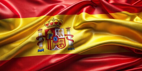 Fototapeta premium Luxurious Spanish Flag Draped in Silk Fabric for Fashion Photography