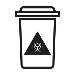 biohazard bin icon vector on white background, Medical Waste Disposal bin.