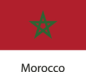 The national flag of Morocco features a red field with a green five-pointed star, representing Islam and the unity of the Moroccan people.