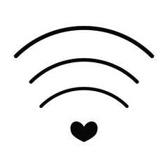 love wifi icon vector on white background
