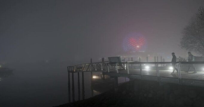 foggy night during a winter time