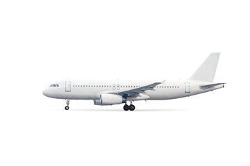 Modern white passenger airliner isolated