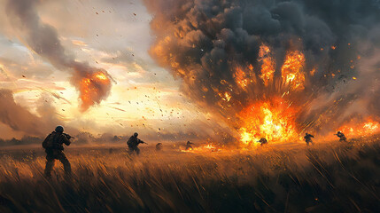 Fototapeta premium Epic battle scene