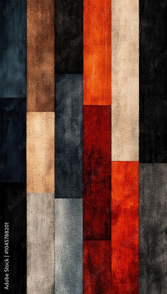 Poster abstract geometric pattern of carpet flooring showcasing a harmonious blend of bold colors and textu