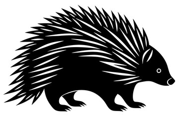 North American Porcupine silhouette vector style with withe background