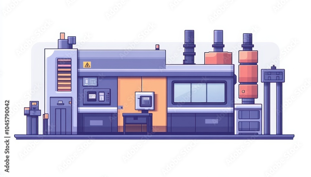 Poster advanced automated factory setup showcasing cutting-edge industrial technology