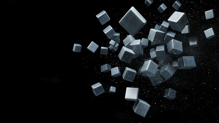 Data Cube Exploding Into Smaller Cubes Illustrating Data Architecture