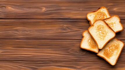A photostock of a toaster with toasted bread, wooden background, breakfast theme