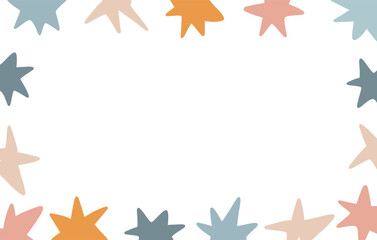 Abstract vector colorful background hand drawing colorful stars