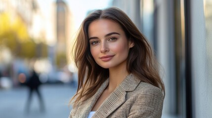 Woman in Blurry Background